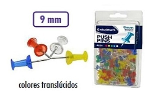 Push Pin Colores Translucidos 100 Un- Librería Centro