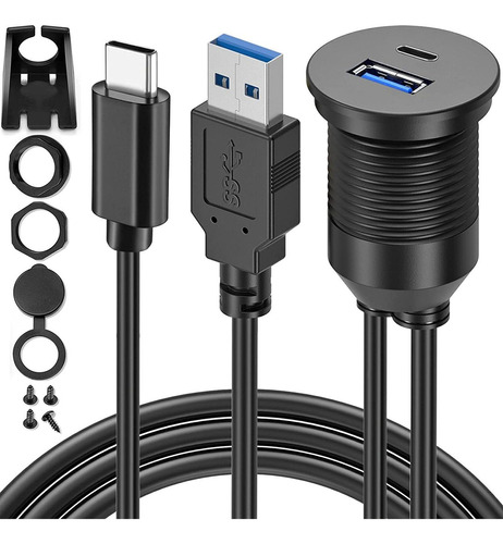 Obvis Cable Usb Tipo C 3.0 Y Usb 3.0 Macho A Hembra De Monta