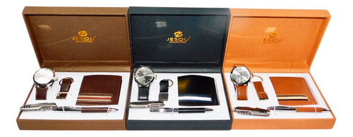 Kit Estuche Regalo Reloj  Billetera Esfero Llavero Navaja 