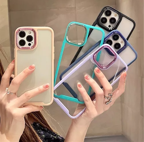 Funda Reforzada Cubre Camara Cromado Para iPhone 13