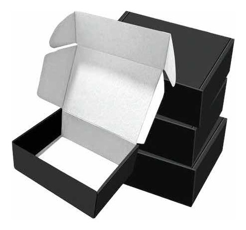 Cajas De Cartón Premium Autoarmable 30x20x10cm 10unid Negras