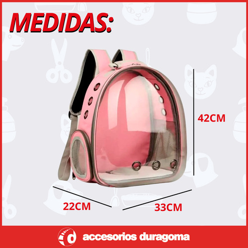 Mochila De Transporte Para Gatos Con Tapa De Burbujas Rosa Coral Claro