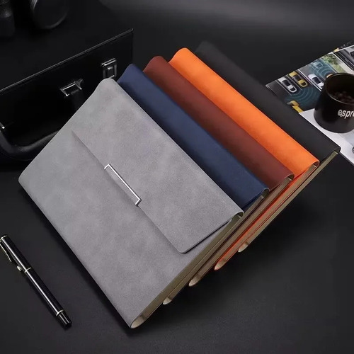 A5 Orange - 2024 Premium Leather Surface Tri-fold Notebook