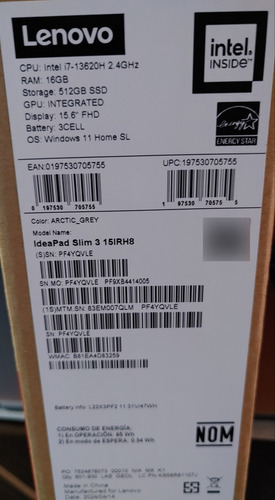 Laptop Lenovo Ideapad Slim 3 Core I7 Ram 16gb Ssd 512gb W11h (Usado)