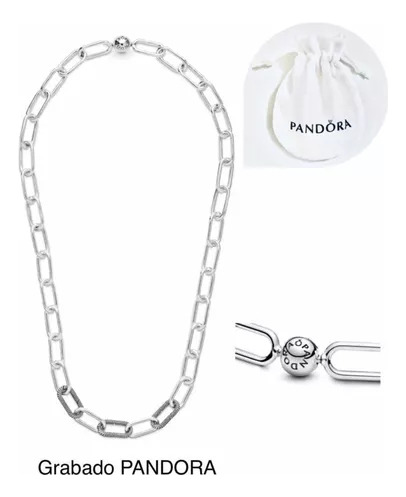 Collar Me Eslabón Pan Compatible Marca Pandora,plata+bolsa