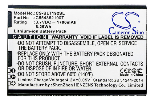 Batería Para Blu Tank Li, C654362190t, 1700mah, Tecnobattery
