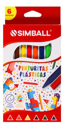 Pinturitas Plásticas X 6 Colores Simball