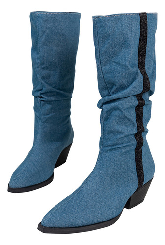 Nuevas Botas De Mezclilla De Talla Grande Para Mujer, Transp