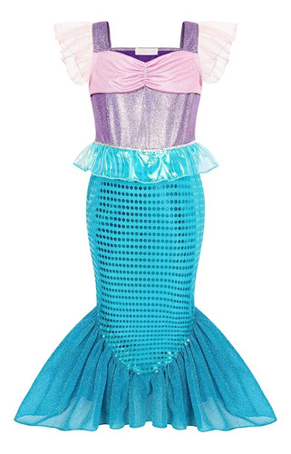 Disfraz De Sirenita Ariel, Vestido Infantil Para Niñas