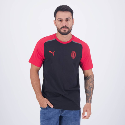 Camiseta Puma Ac Milan Casual Preta E Vermelha