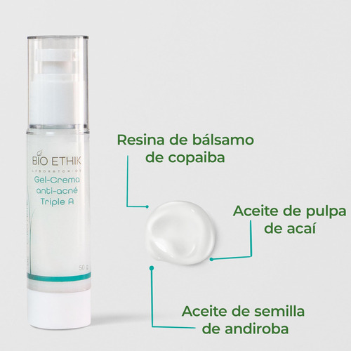 Bio Ethik Gel Crema Acne Triple A 50gr Anti Acne Todo Tipo De Piel Día/noche