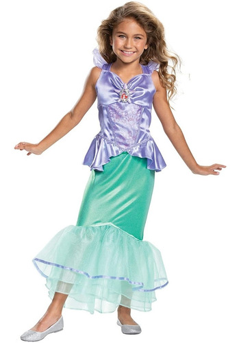 Disfraz Princesa Disney Ariel Niñas 3 A 8 Años Nuevo