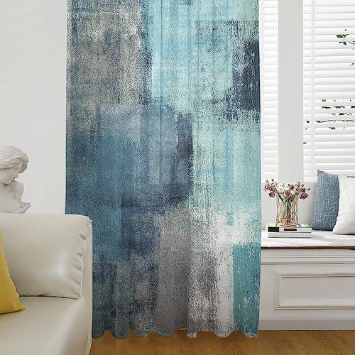 Abstract Semi Sheer Curtains Drapes Living Room Bedroom Door