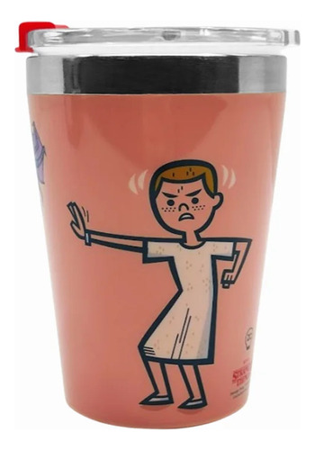 Copo De Viagem Vermelho Stranger Things Em Inox 300ml