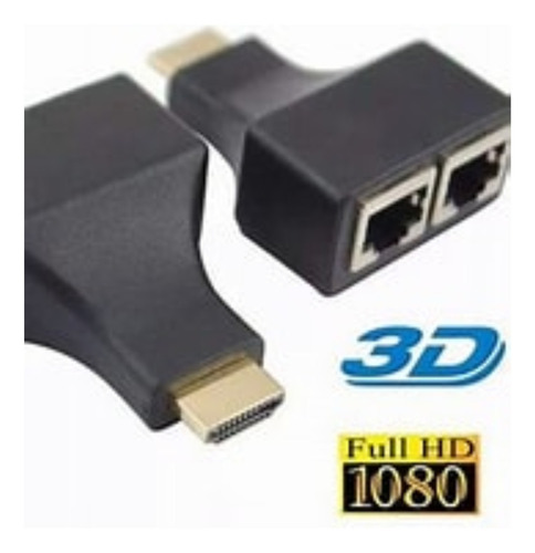 Extensor Hdmi 3d 30 Metros Via Cabo De Rede Utp Rj45 Cat5e/6