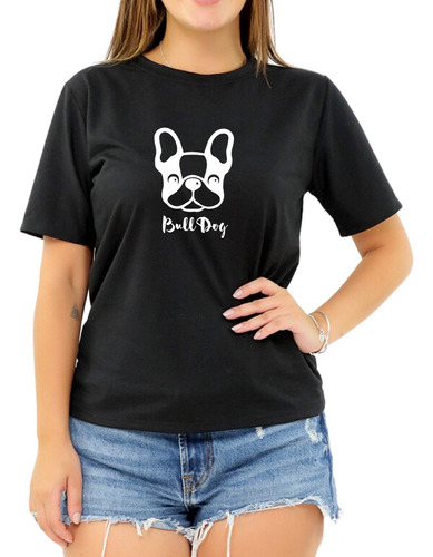 Camiseta Pet Bulldog Francês Cachorro Raça Cão Roupa Feminin