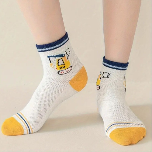 Calcetines Para Niños Algodón 12 Pares Transpirables Cómodos
