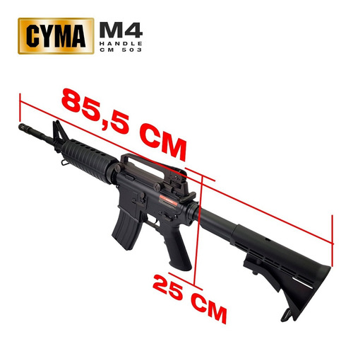 Imagen 4 de 10 de Rifle Marcadora Airsoft Cyma Cm503 Fusil M4