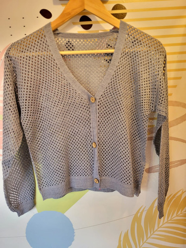 Saco Cardigan Corto Botones Mujer Dama Lana Acrilico