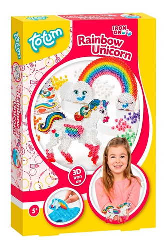 Totum Unicornio 3d Iron On Beads + 1250 Cuentas + 2 Tableros