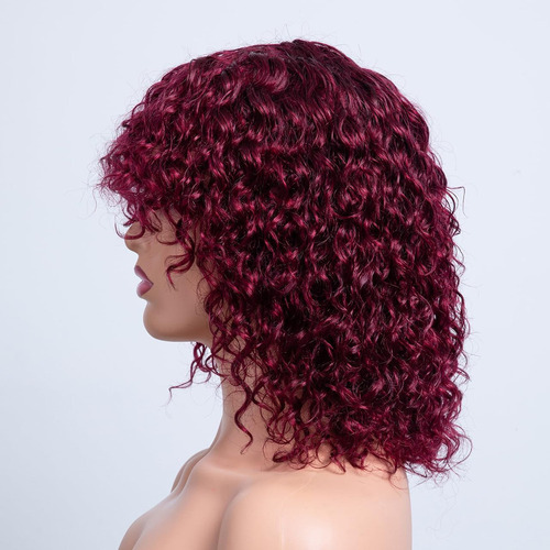 Cabello Corto Y Rizado De Color Rojo Vino De La Marca J Para
