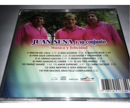 Juan Sena Y Su Conjunto Música Y Felicidad Cd Nuevo Cerrado