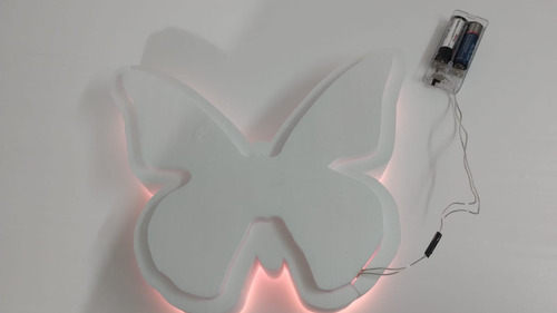 Mariposa Con Luces Led Luminoso Candy Bar Rosa