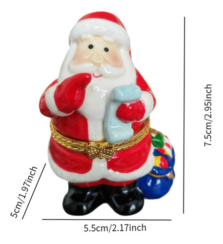 3 Joyero Navideño Con Bisagras Para Decoración Papá Noel