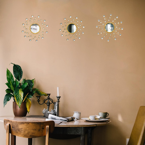 Espejo Decorativo Dorado Con Rayos De Sol Para Pared