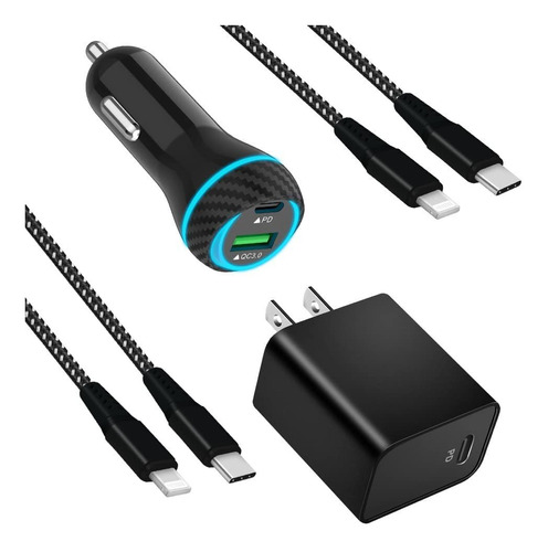 Kit Cargador Usb Rapido Para iPhone Pro Max Adaptador Pd