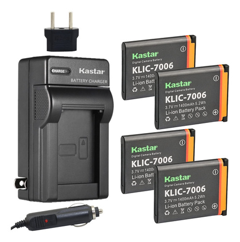 Kastar Batería 4x Y Cargador Para Kodak Klic-, Kodak Easys.