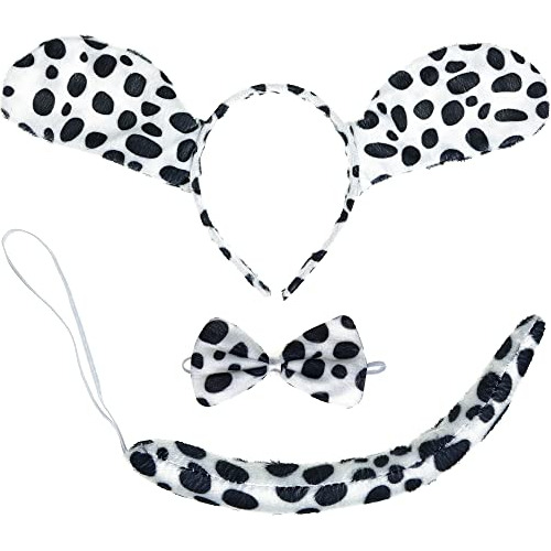 Juego De Disfraz De Perro Esqueleto Dálmata, Diadema Con Or