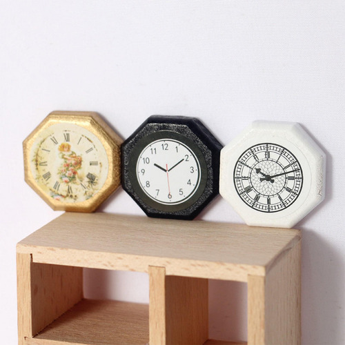 2 Casa De Muñecas Miniatura Reloj De Pared 1:12 Ratio Para