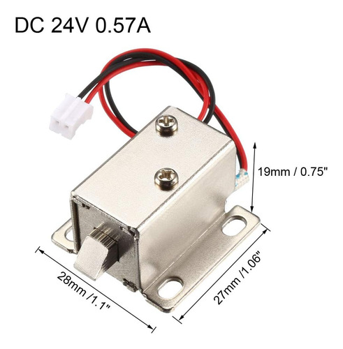 Uxcell Dc 24v 0.57a 6 Mm Mini Conjunto De Cerradura Solenoid