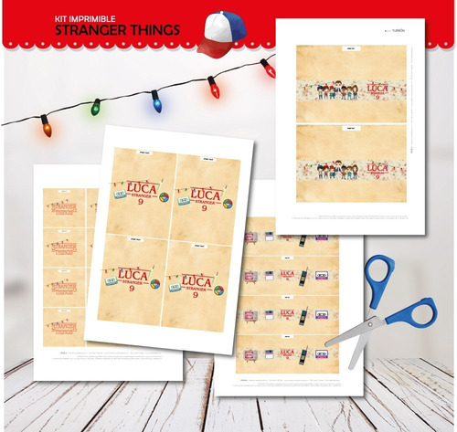Kit Imprimible Stranger Things Envoltorios Invitación Full