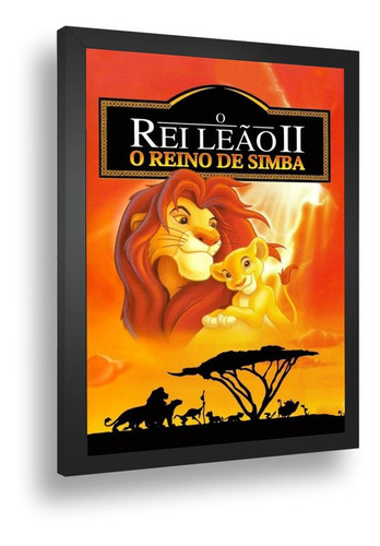 Quadro Emoldurado Poste Rei Leão Simba Africa Animação