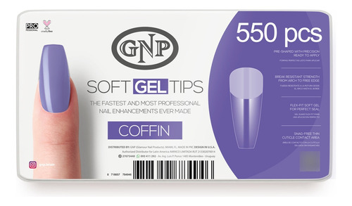 Soft Gel Tips Gnp X550 Unidades. Gel Suave Flex-fit 