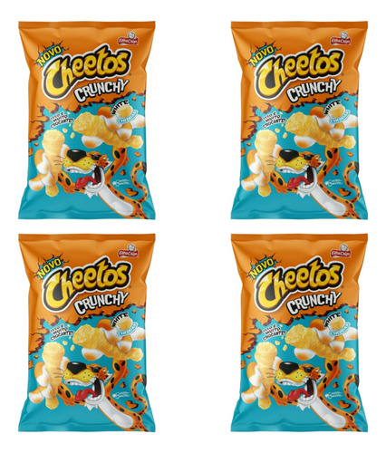 Novo Cheetos Crunchy Sabor White Cheddar Kit Com 4 X 78g