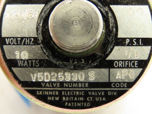 Honeywell Skinner V5d25330s Solenoid Valve 2-way Nc 120v Ssc