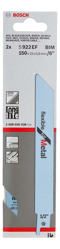 Pack X2 Hojas Sierra S922ef Sable Flexible for Metal Bosch