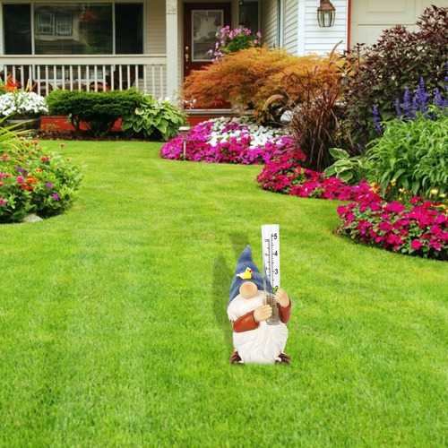 Estatua De Gnomo Para Jardín Con Pluviómetro De Plástico, Ja