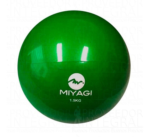 Balón Pelota Medicinal C/ Peso Inflable 1.5 Kg Verde Miyagi 