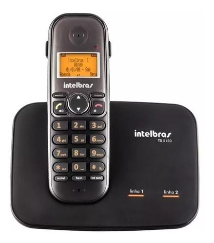Telefone Sem Fio Digital Intelbras Ts 5150 2 Linhas Viva Voz