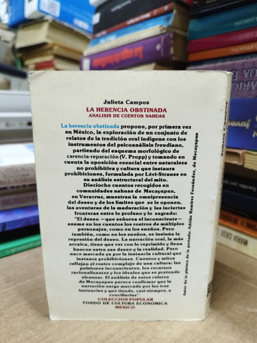 Libro La Herencia Obstinada. Análisis Cuentos Nahuas. Campos (Usado)