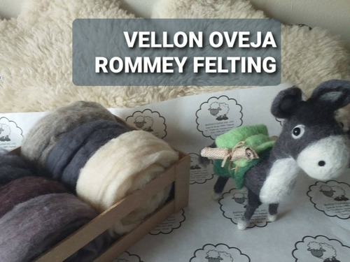 Imagen 5 de 5 de Felting Lana De Oveja Raza Rommey Para Esculturas