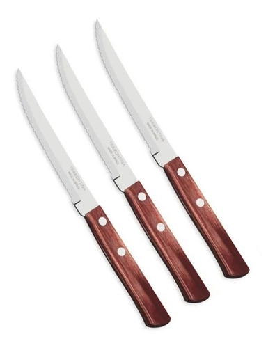 Cuchillo Mesa Asado Tramontina Madera Polywood Pack X 3 Unid