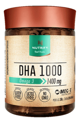 Omega 3 Dha 1000 Ultra Concentrado 120 Caps - Nutrify Sabor Neutro
