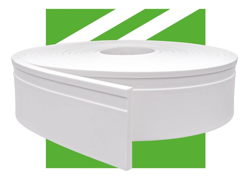 Rodapé Autocolante Eva Flexível 10x1cm - 20 Metros + Cor Branco
