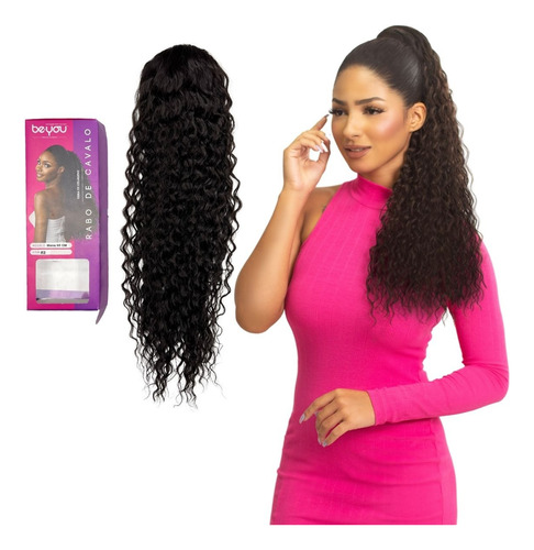 Aplique Cabelo Rabo De Cavalo Fibra Colágeno Beyou Premium