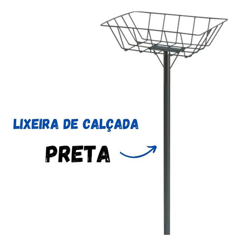 Lixeira Preta Calçada Rua Cor Preto